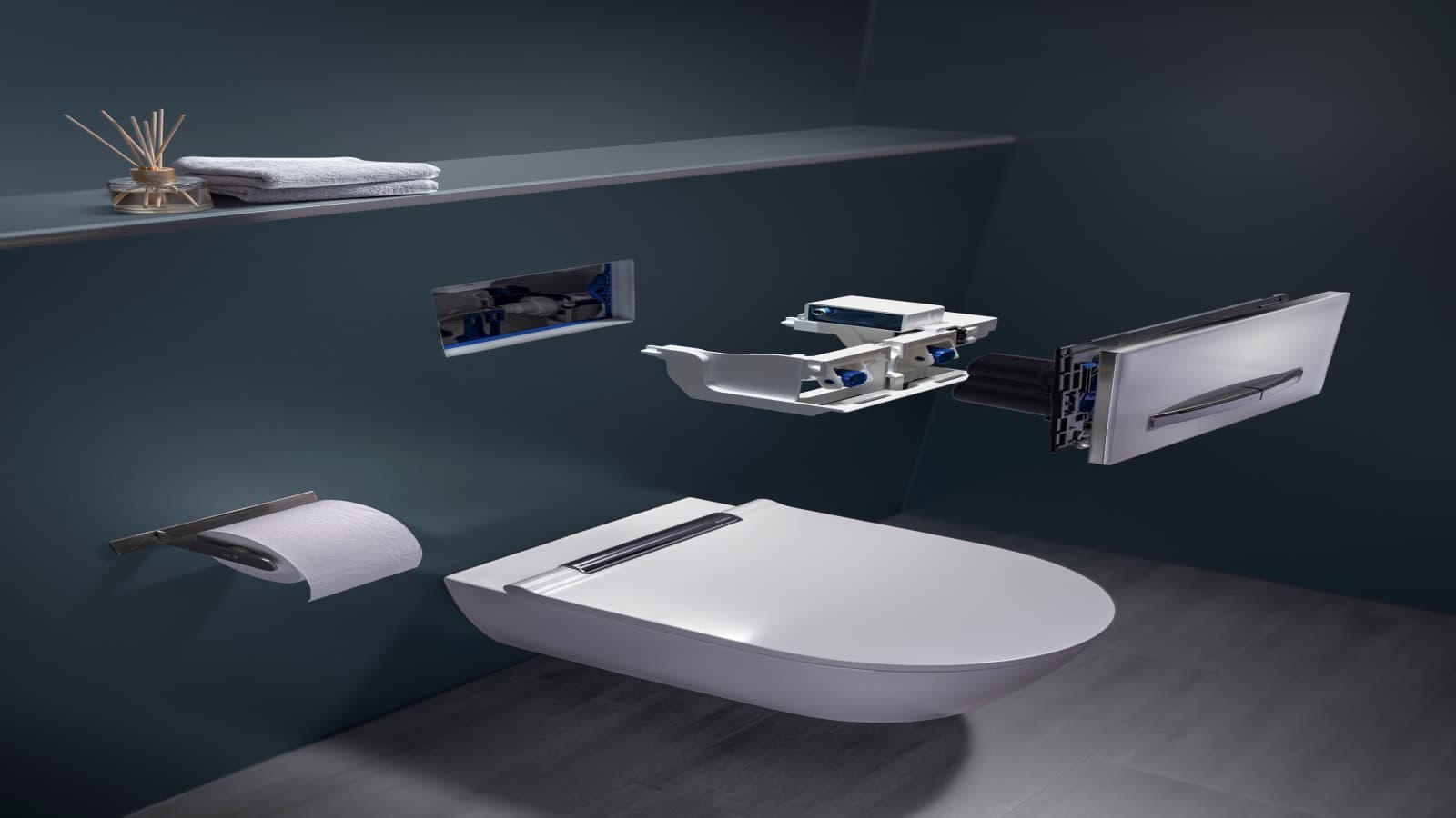 Das neue Geberit Hygienespülmodul Intervall kann in den Spülkasten eingebaut werden und ist deshalb von außen nicht sichtbar. Es ist mit den Geberit Betätigungsplatten Sigma01 bis Sigma60 und somit mit 1-Mengen- und 2-Mengen-Spülungen kompatibel. Foto: Geberit Das neue Geberit Hygienespülmodul Intervall kann in den Spülkasten eingebaut werden und ist deshalb von außen nicht sichtbar. Es ist mit den Geberit Betätigungsplatten Sigma01 bis Sigma60 und somit mit 1-Mengen- und 2-Mengen-Spülungen kompatibel. Foto: Geberit