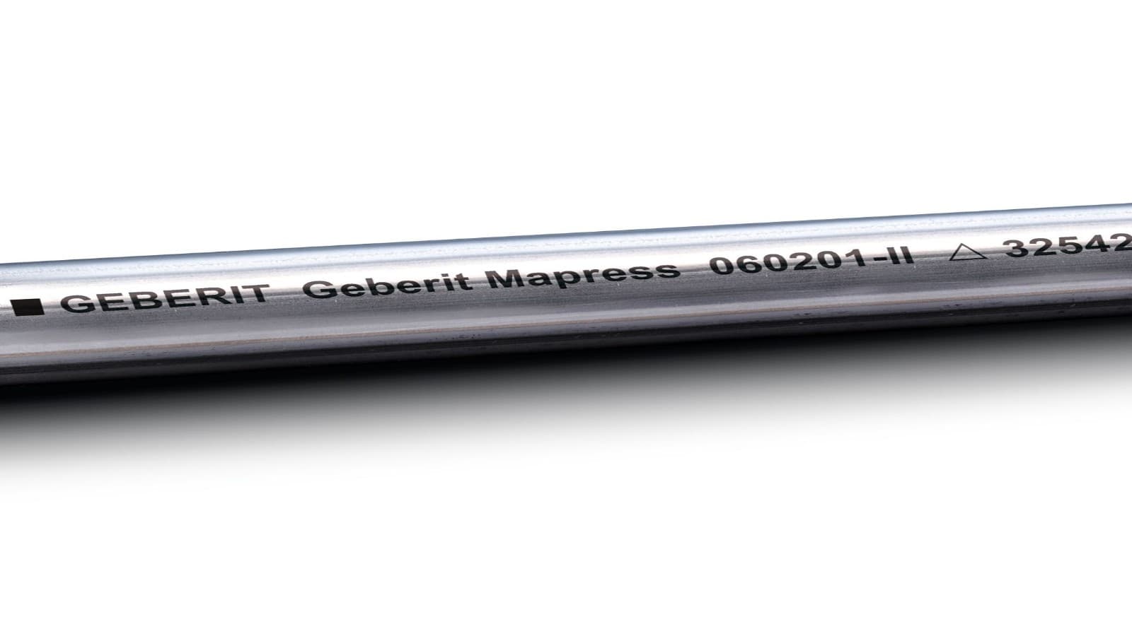Die schwarze Beschriftung kennzeichnet das Geberit Mapress Edelstahl Systemrohr CrNiMo Die schwarze Beschriftung kennzeichnet das Geberit Mapress Edelstahl Systemrohr CrNiMo