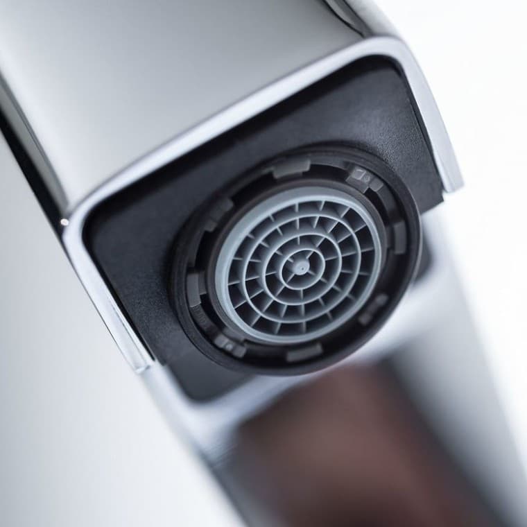 Geberit Waschtischarmatur Brenta, Close-up Geberit Waschtischarmatur Brenta, Close-up